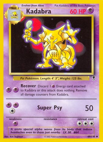 Kadabra Legendary Collection Pokemon Card