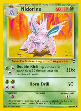 Nidorino Legendary Collection Pokemon Card