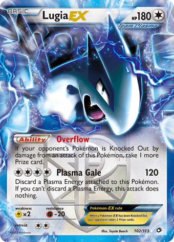 Lugia-EX Legendary Treasures Pokemon Card
