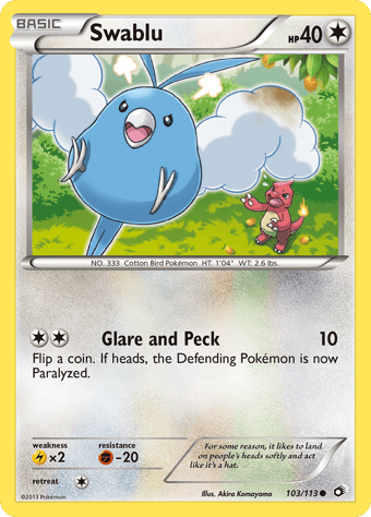 Swablu Legendary Treasures Pokemon Card