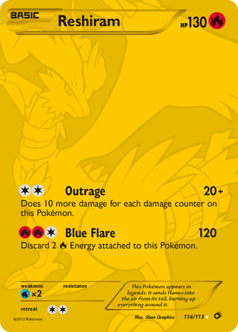 Reshiram Legendary Treasures Pokemon Card