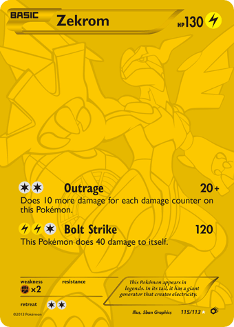 Zekrom Legendary Treasures Pokemon Card