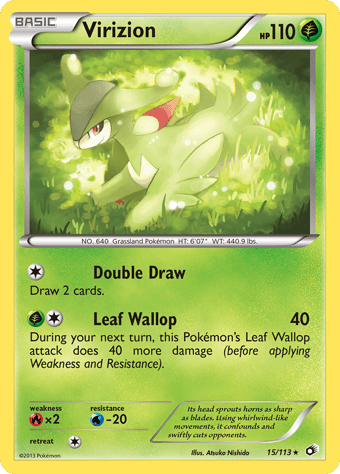 Virizion Legendary Treasures Pokemon Card