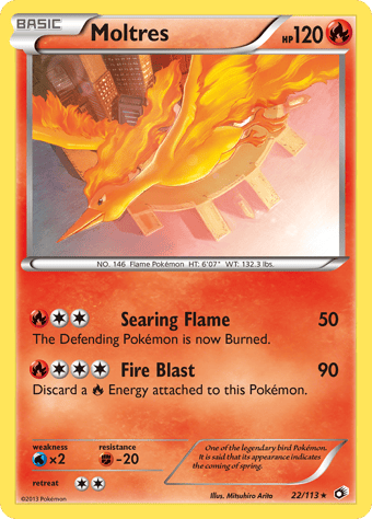 Moltres Legendary Treasures Pokemon Card