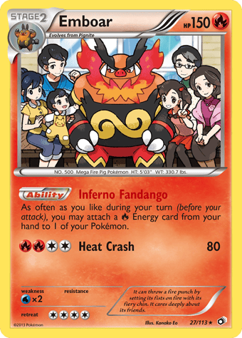 Emboar Legendary Treasures Pokemon Card