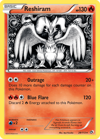 Reshiram Legendary Treasures Pokemon Card