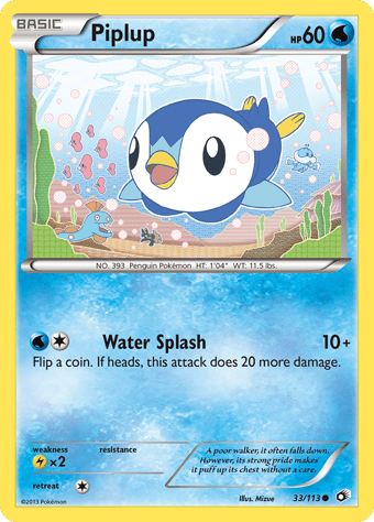 Piplup Legendary Treasures Pokemon Card