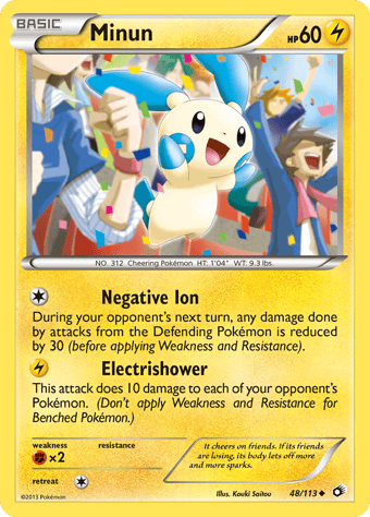 Minun Legendary Treasures Pokemon Card