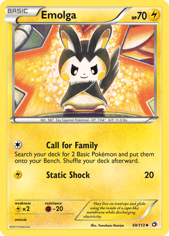 Emolga Legendary Treasures Pokemon Card