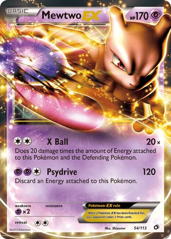 Mewtwo-EX Legendary Treasures Pokemon Card