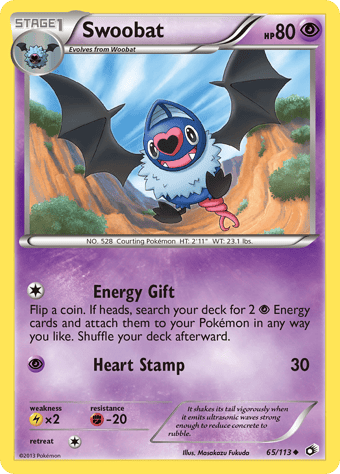 Swoobat Legendary Treasures Pokemon Card