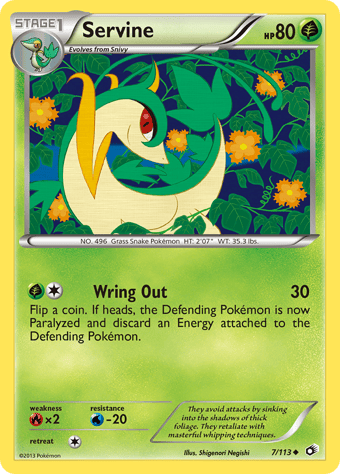 Servine Legendary Treasures Pokemon Card