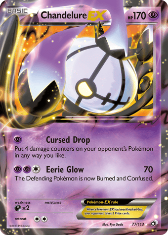 Chandelure-EX Legendary Treasures Pokemon Card