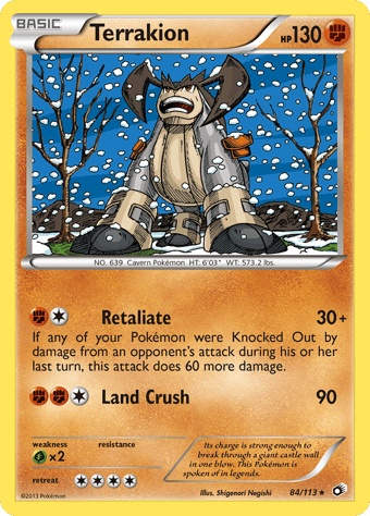 Terrakion Legendary Treasures Pokemon Card