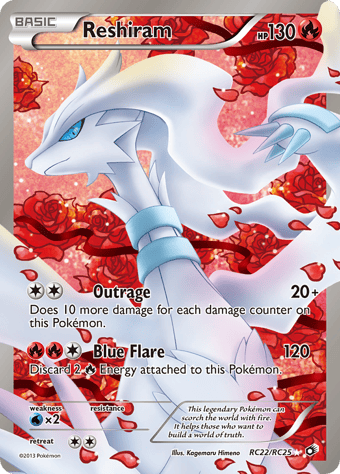Reshiram Legendary Treasures Pokemon Card