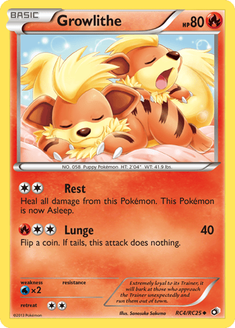 Growlithe Legendary Treasures Pokemon Card