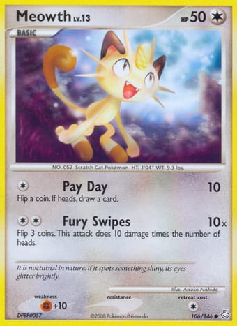 Meowth Legends Awakened Pokemon Card