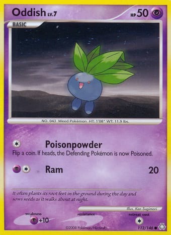 Oddish Legends Awakened Pokemon Card