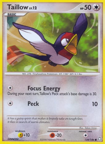 Taillow Legends Awakened Pokemon Card
