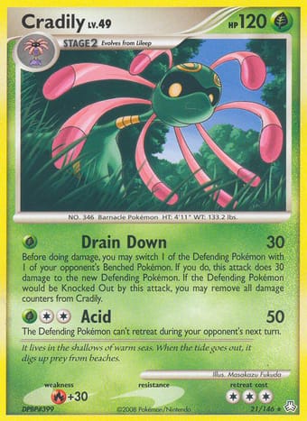 Cradily Legends Awakened Pokemon Card