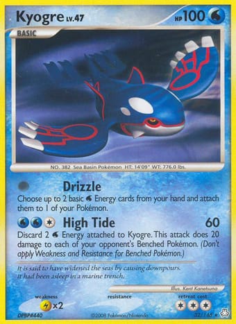 Kyogre Legends Awakened Pokemon Card