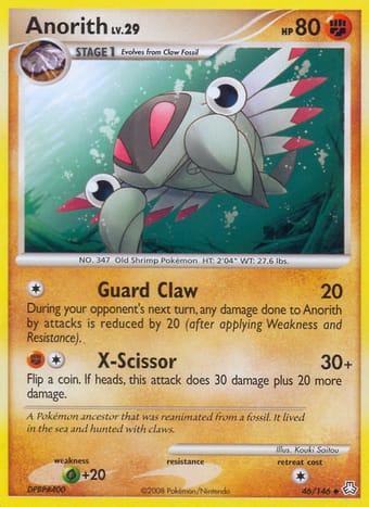 Anorith Legends Awakened Pokemon Card