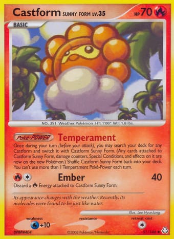 Castform Sunny Form Legends Awakened Pokemon Card