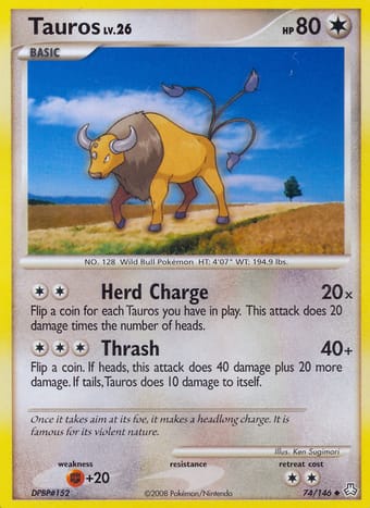 Tauros Legends Awakened Pokemon Card