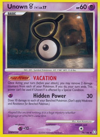 Unown V Legends Awakened Pokemon Card