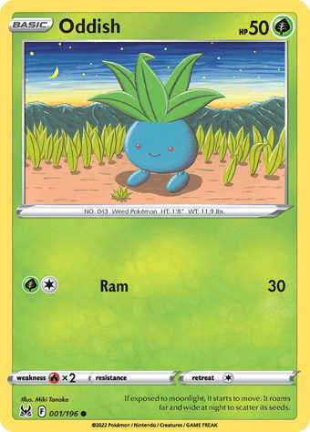 Oddish Lost Origin Pokemon Card