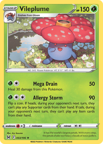 Vileplume Lost Origin Pokemon Card