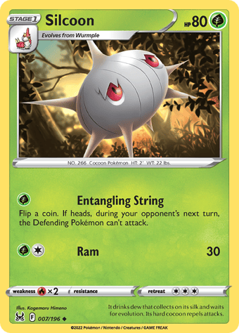 Silcoon Lost Origin Pokemon Card