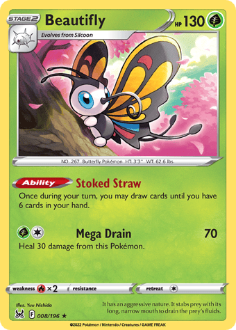 Beautifly Lost Origin Pokemon Card