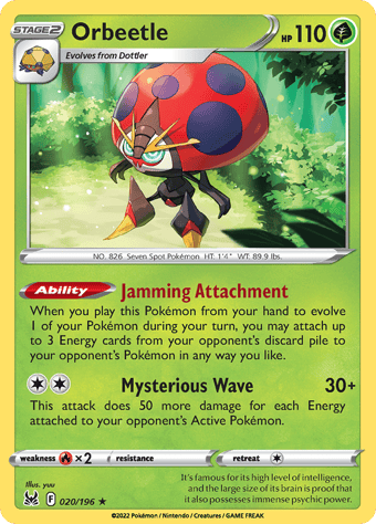 Orbeetle Lost Origin Pokemon Card