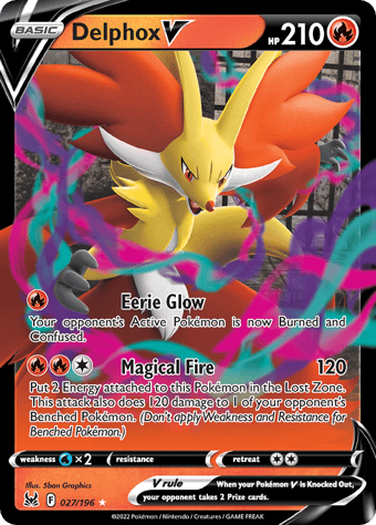 Delphox V Lost Origin Pokemon Card