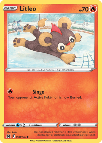 Litleo Lost Origin Pokemon Card