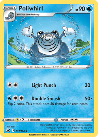 Poliwhirl Lost Origin Pokemon Card