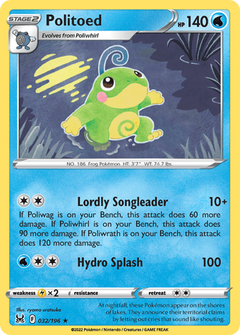 Politoed Lost Origin Pokemon Card