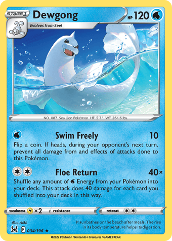 Dewgong Lost Origin Pokemon Card