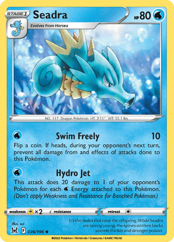 Seadra Lost Origin Pokemon Card