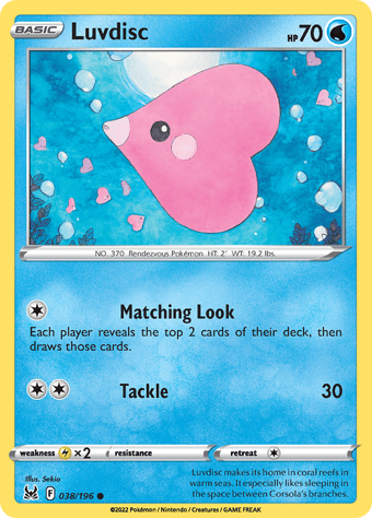 Luvdisc Lost Origin Pokemon Card