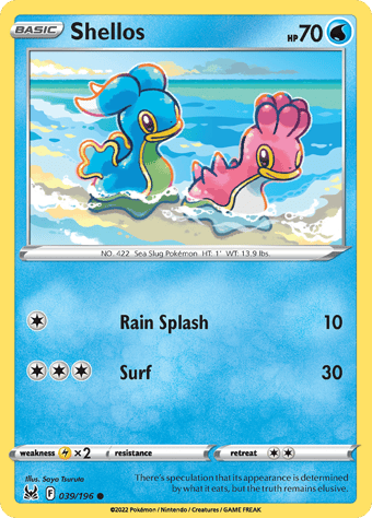 Shellos Lost Origin Pokemon Card
