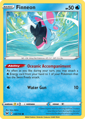 Finneon Lost Origin Pokemon Card