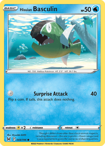 Hisuian Basculin Lost Origin Pokemon Card