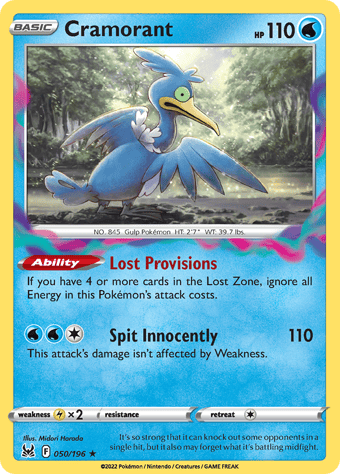 Cramorant Lost Origin Pokemon Card