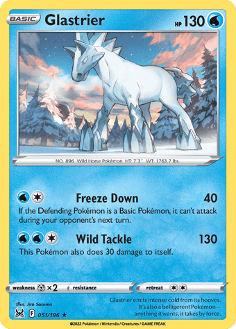 Glastrier Lost Origin Pokemon Card