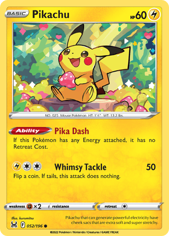 Pikachu Lost Origin Pokemon Card