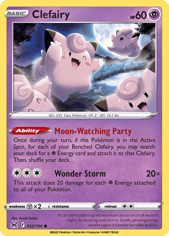 Clefairy Lost Origin Pokemon Card