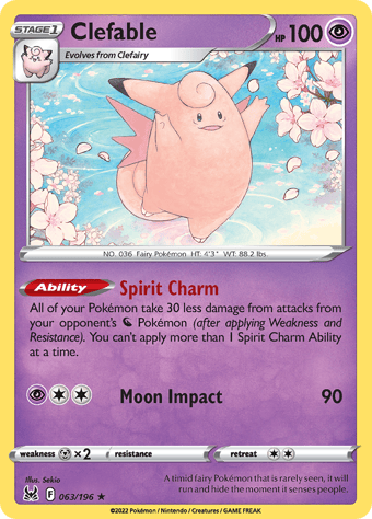 Clefable Lost Origin Pokemon Card