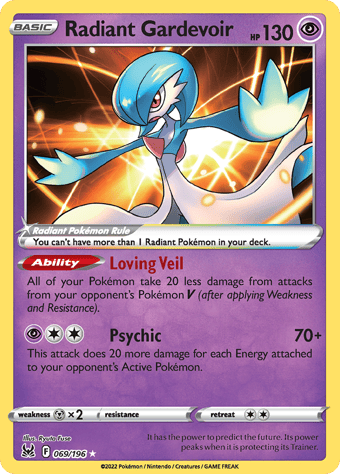 Radiant Gardevoir Lost Origin Pokemon Card